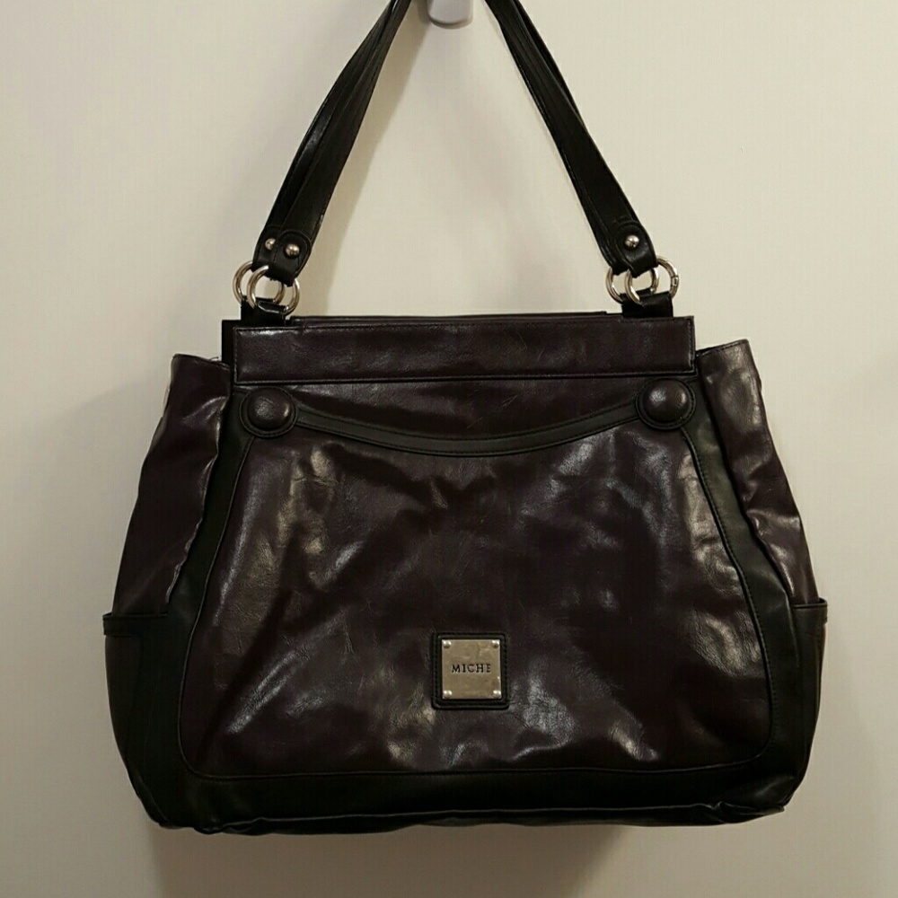 Miche, purple leather handbag